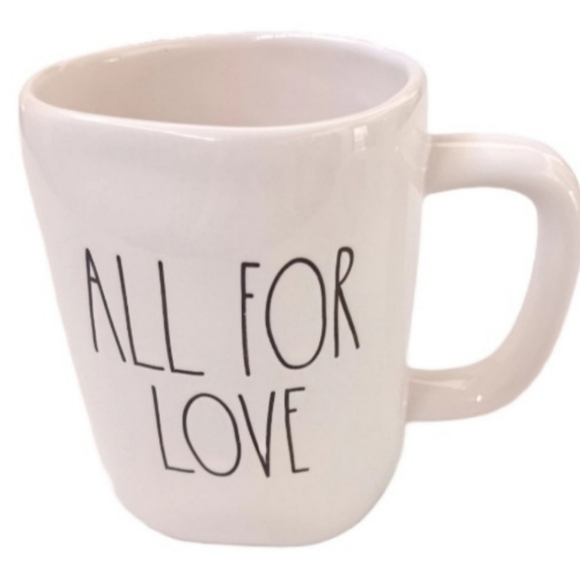 NWOT Rae Dunn Artisan Collection Ceramic White Mug | ALL FOR LOVE - Picture 1 of 6